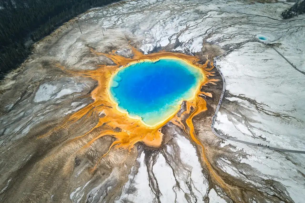 Grand Prismatic Spring from above